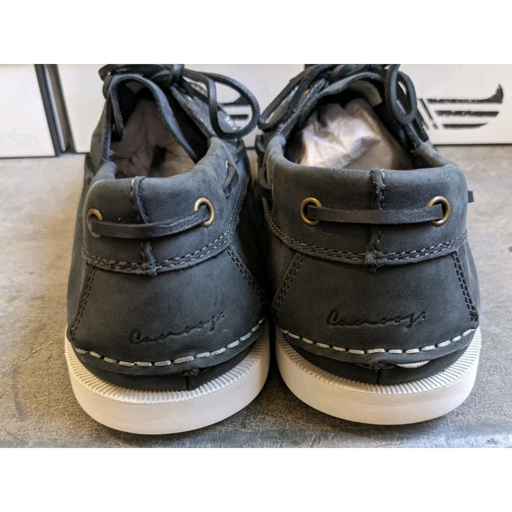 Canoos 2.0 Golf Shoes Mens 13 Dark Gray & White Leather Boat Shoe Loafer - Picture 3 of 6